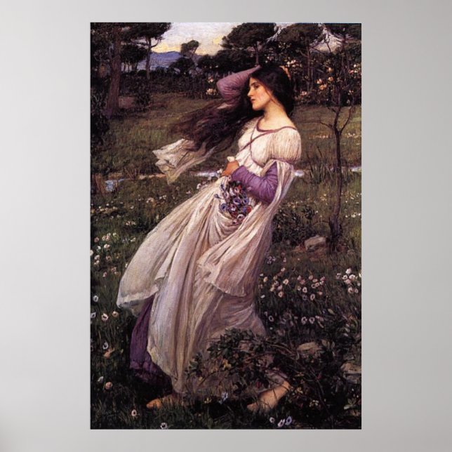 Windflowers-by John William Waterhouse, 1902 Poster (Front)
