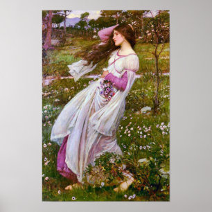 Windflowers by John William Waterhouse Poster