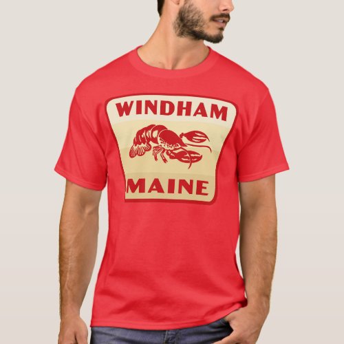 Windham Maine Retro  Badge Tan T_Shirt