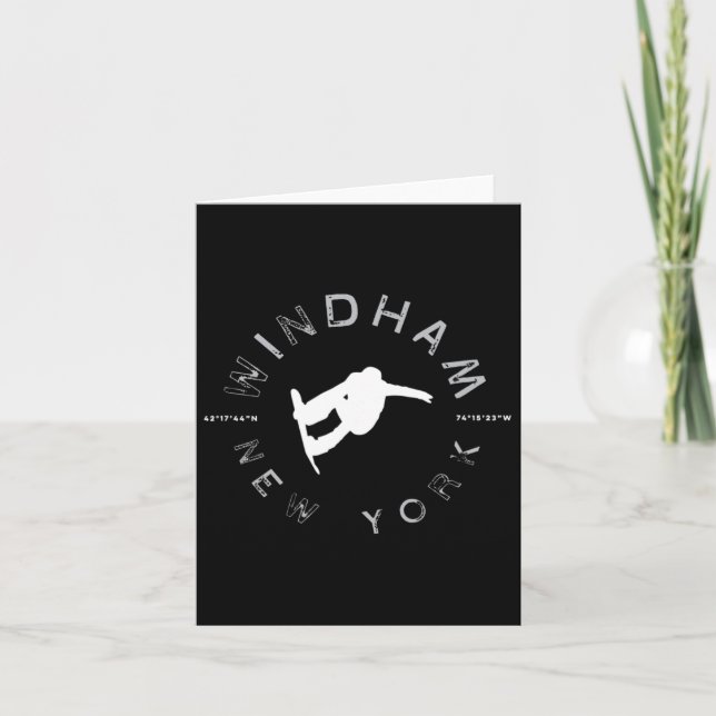 Windham New York Vintage Retro Snowboarding  Card (Front)