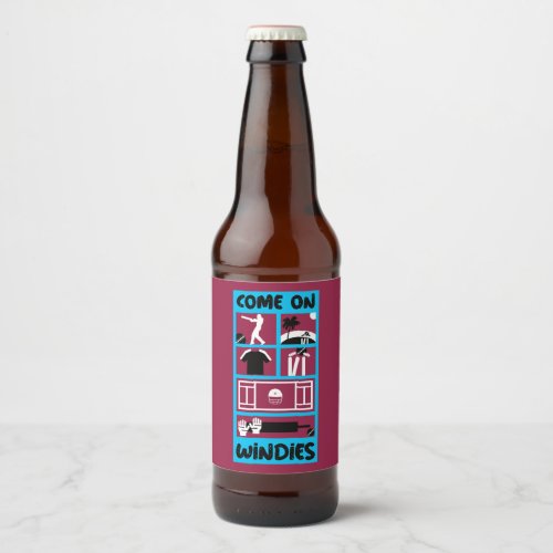 Windies Cricket West Indies Test Cricket  Beer Bottle Label