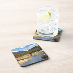 Winding Colorado River With Mountains and Pines Beverage Coaster
