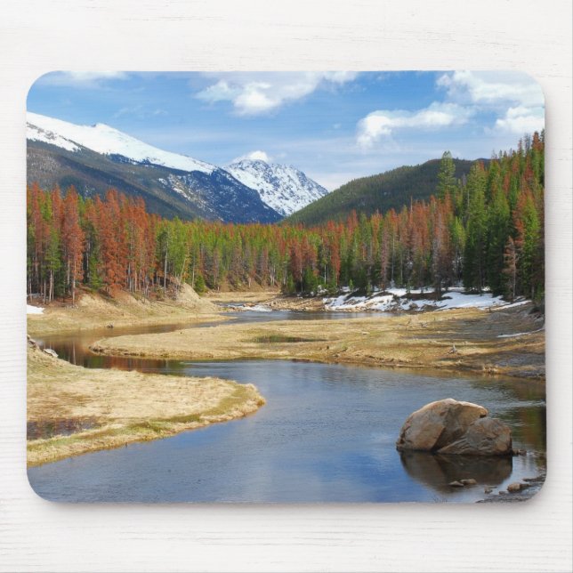 Winding Colorado River With Mountains and Pines Mouse Pad (Front)