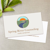 Winding River Sunset Horizon Counselors Logo Business Card