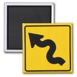 Winding Road Ahead Highway Sign Magnet at Zazzle