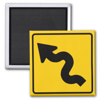 Winding Road Ahead Highway Sign Magnet by wesleyowns at Zazzle