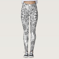 Winding Road Black and White Leggings