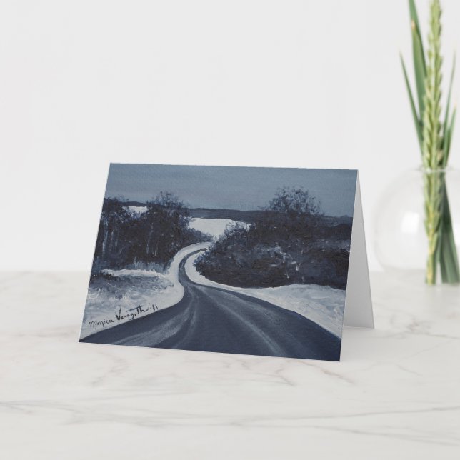 Winding Road in Winter Greeting Card (Front)