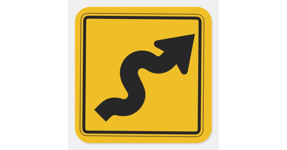 winding road sign