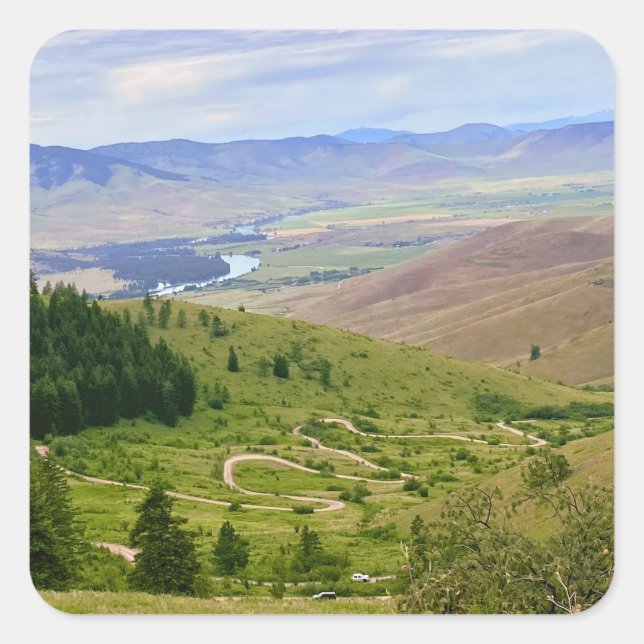 Winding Road Square Sticker (Front)