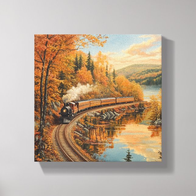 Winding Through the Fall Foliage Canvas Print (Front)