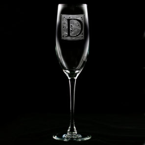 Winding Vines Monogrammed Champagne Flute