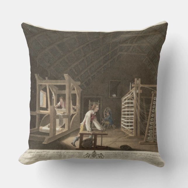 Winding, Warping with a New Improved Warping Mill Throw Pillow (Front)