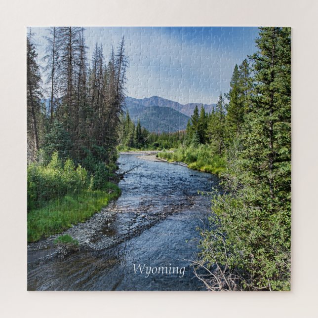 Winding Wyoming Stream (labeled) Jigsaw Puzzle (Vertical)