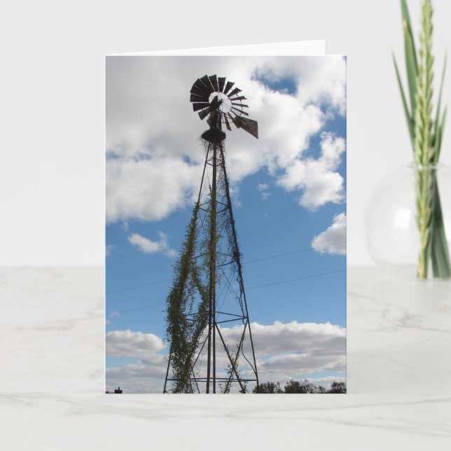 Windmill and Clouds Card (Front)