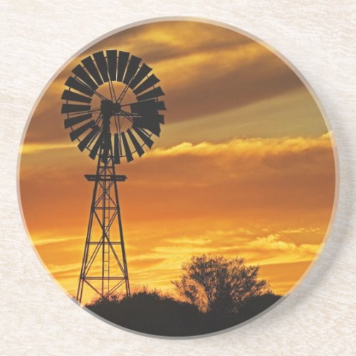 Windmill and Sunset William Creek Oodnadatta Coaster