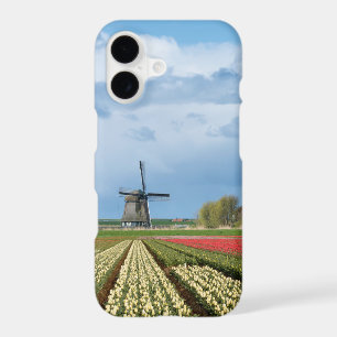 Windmill and tulips landscape iPhone 17 case