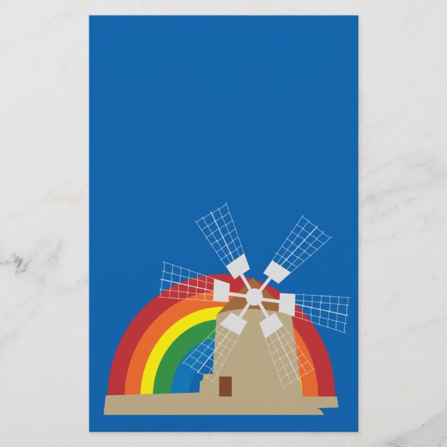 Windmill at a rainbow background flyer (Front)