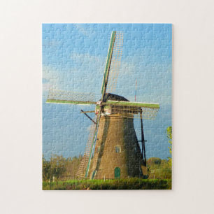 Windmill at Kinderdijk Netherlands Jigsaw Puzzle
