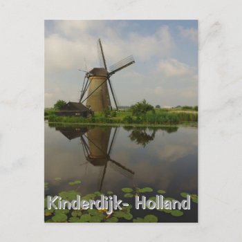 Windmill At Kinderdijk Postcard by Bloemmie29 at Zazzle