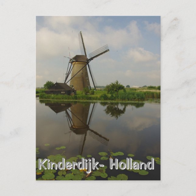 Windmill at Kinderdijk Postcard (Front)
