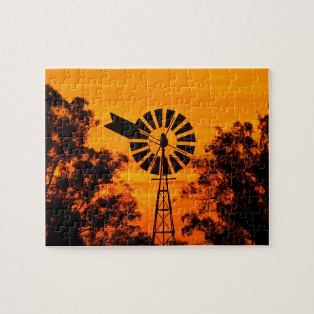 Windmill at Sunset, Australia Jigsaw Puzzle (Horizontal)