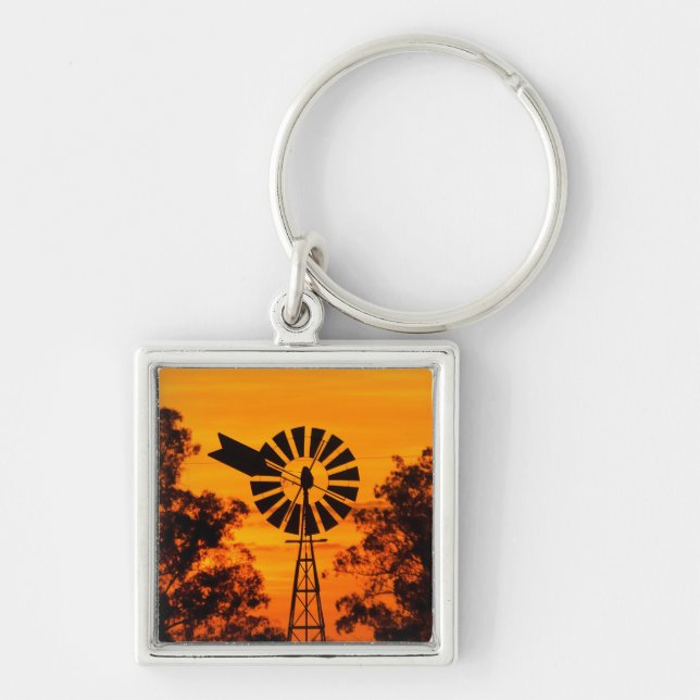 Windmill at Sunset, Australia Keychain (Front)