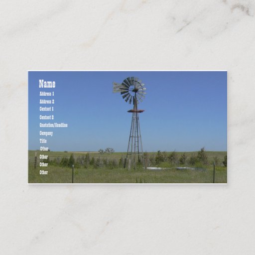 Customizable Windmill Business Cards