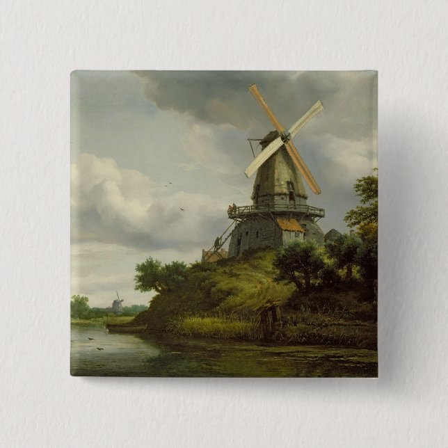 Windmill by a River Button (Front)