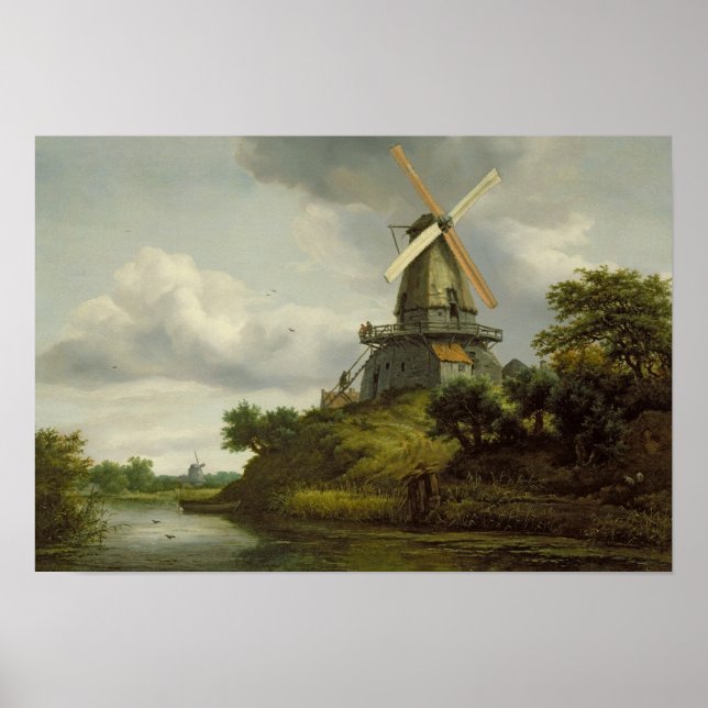 Windmill by a River Poster (Front)