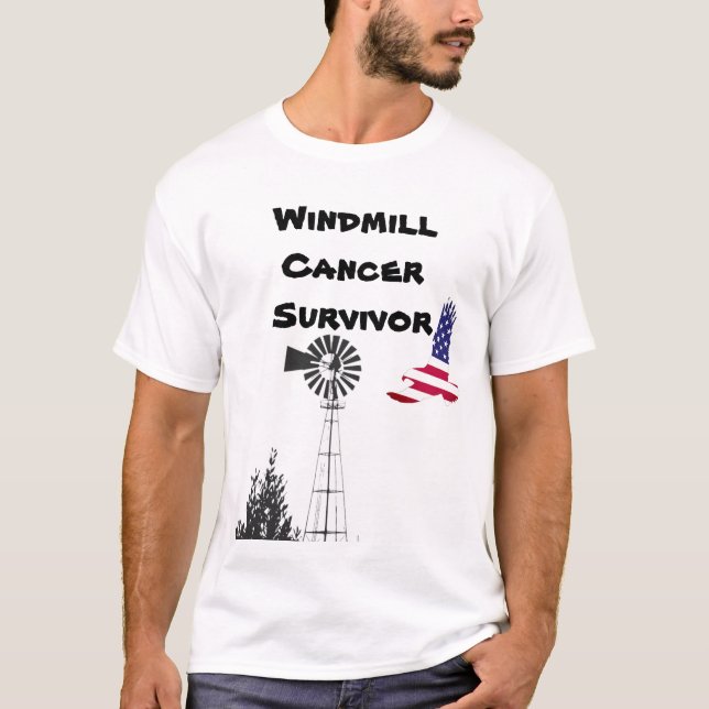 Windmill Cancer Survivor Men's T-shirt (Front)