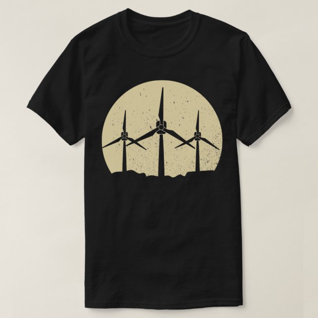 windmill  environmental  wind technician wnd power T-Shirt (Design Front)