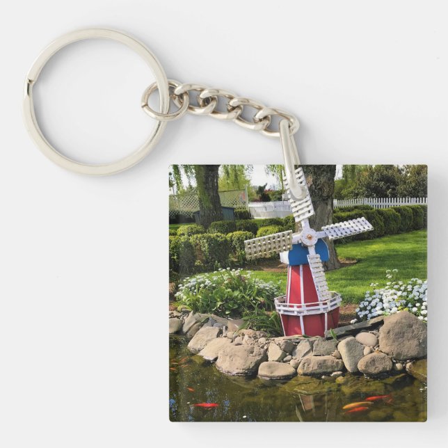Windmill Garden Decor Keychain (Front)