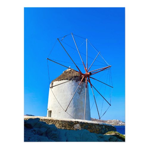 Windmill in Mykonos Greece Photo Print