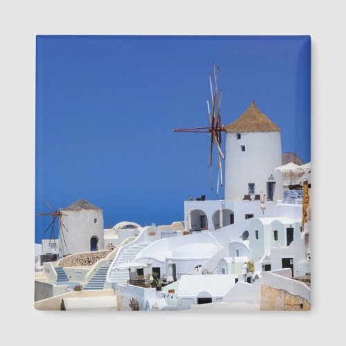 Windmill in Oia Santorini Greece Magnet