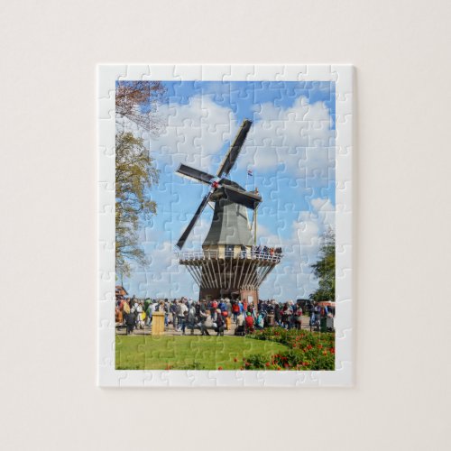 Windmill in the Keukenhof gardens Jigsaw Puzzle