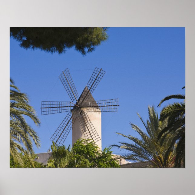 Windmill, Palma, Mallorca, Spain Poster (Front)