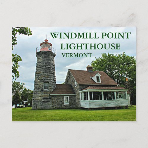 Windmill Point Lighthouse Vermont Postcard