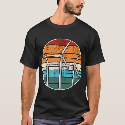 Windmill Retro Vintage Climate Change Earth Day T_Shirt