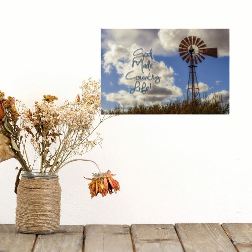 Windmill Scene God Made Country Life Poster  