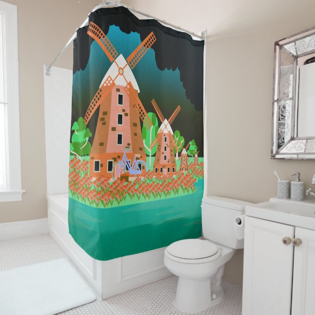 Windmill Shower Curtain (In Situ)
