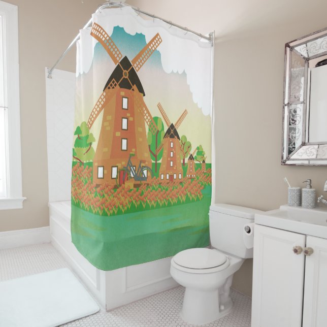 Windmill Shower Curtain (In Situ)