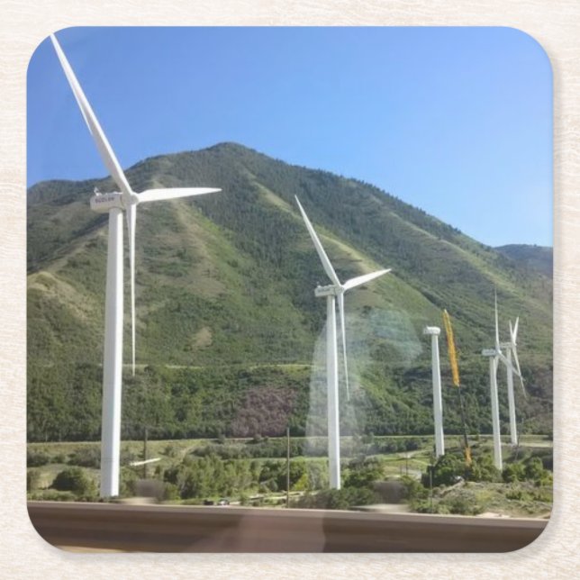 Windmill Square Paper Coaster (Front)