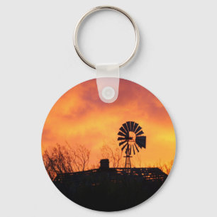 Windmill sunset keychain