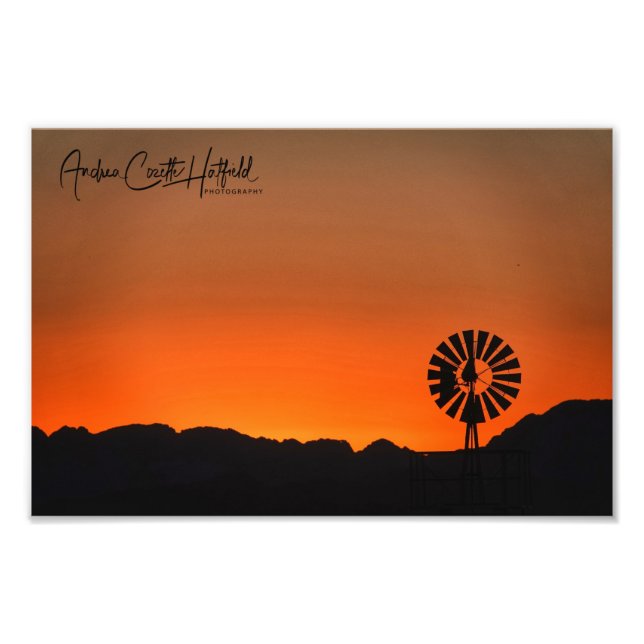 Windmill Sunset Photo Print (Front)