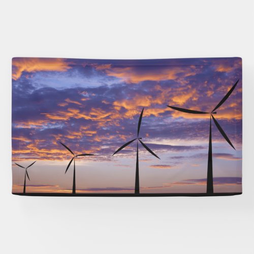 Windmill Turbine at Sunset Banner