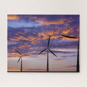 Windmill Turbine at Sunset Jigsaw Puzzle