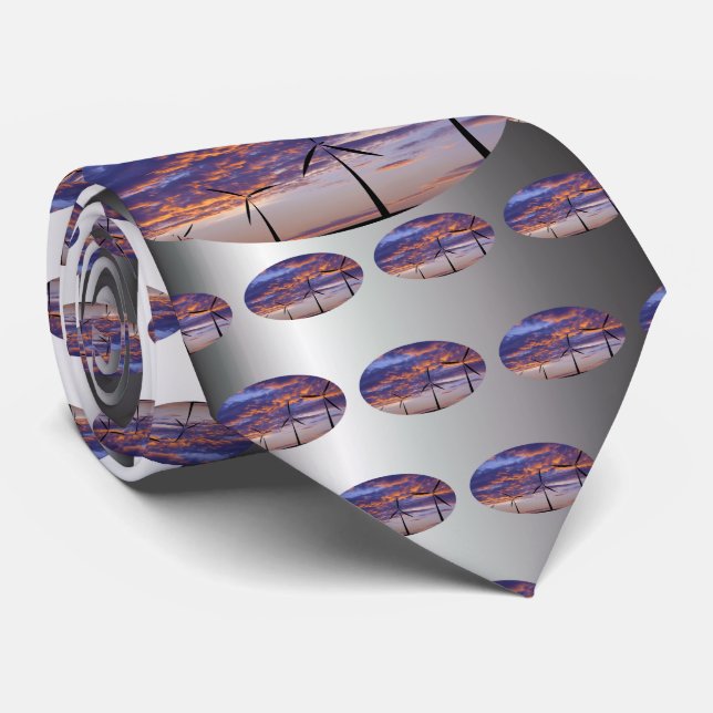 Windmill Turbine at Sunset Neck Tie (Rolled)