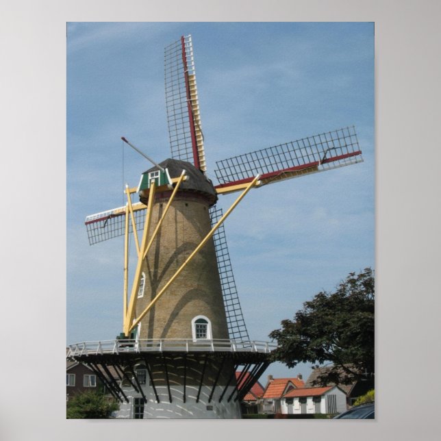 Windmill Westkapelle Zeeland Photo Poster (Front)