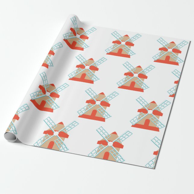 Windmill Wrapping Paper (Unrolled)